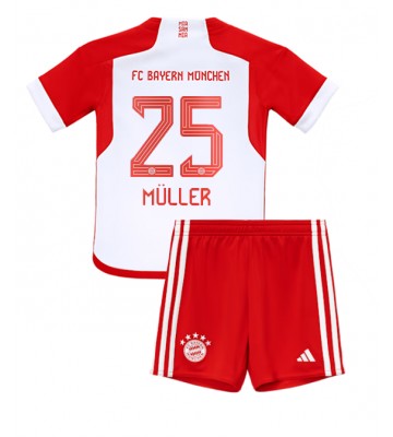 Bayern Munich Thomas Muller #25 Hemmakläder Barn 2023-24 Kortärmad (+ Korta byxor)